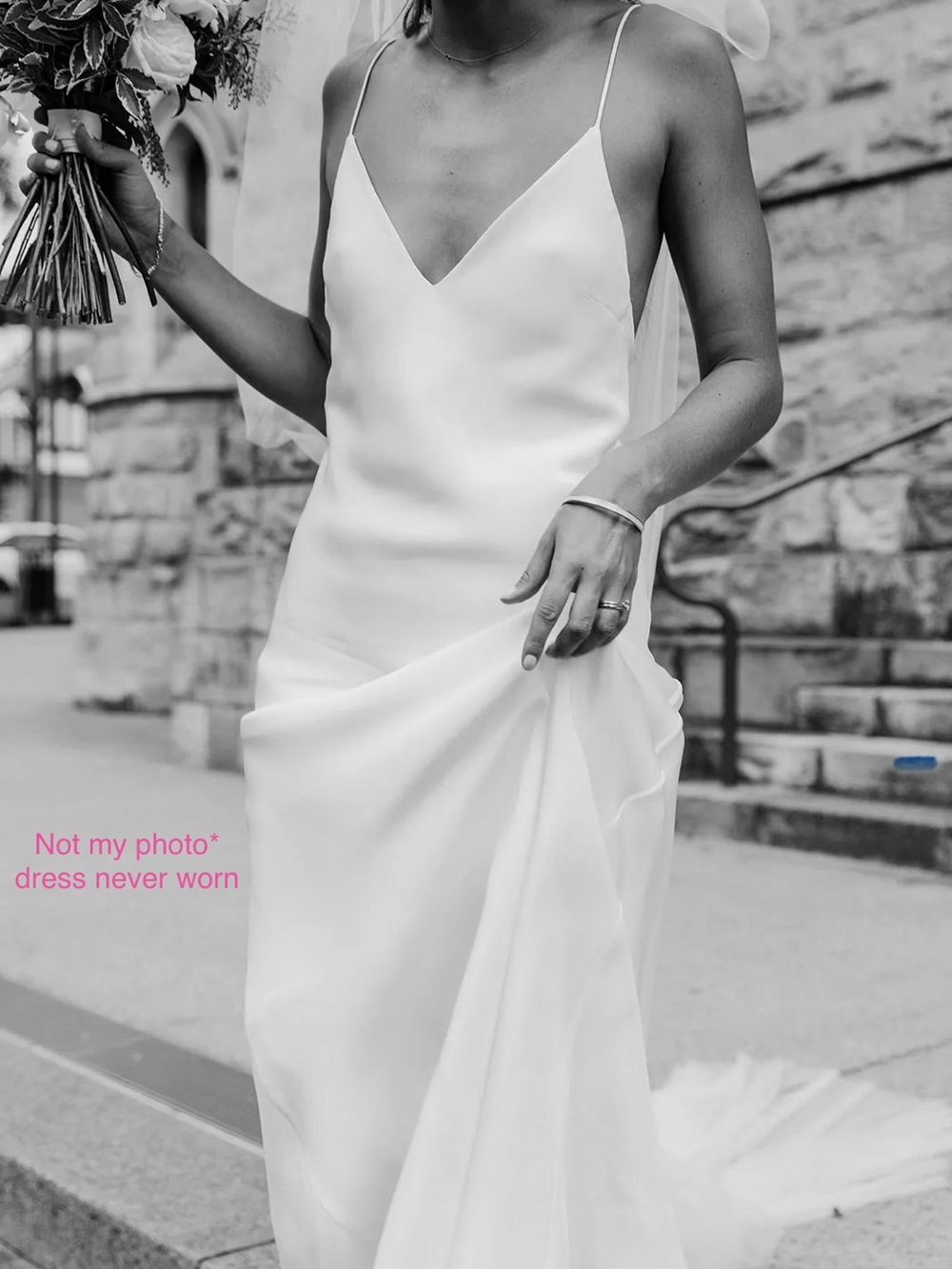 Grace Loves Lace Ivory V-Neck Slip Bridal Gown in Silk